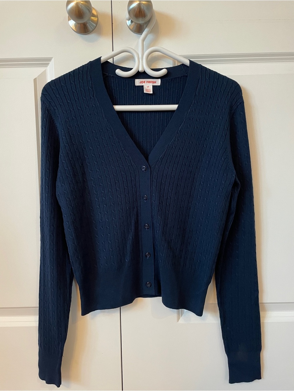 Joe Fresh Dark Navy Cable Knit V-Neck Cardigan